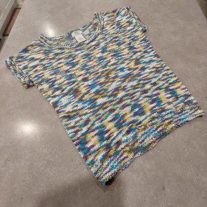 725 ORIGINAL Women's 100% Acrylic Cap Sleeves Knit Sweater - Multi-Colors - Med